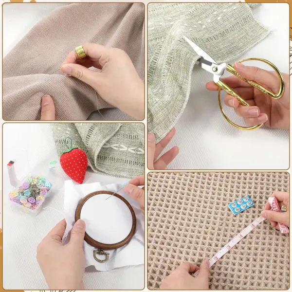 Wooden Sewing Kit Box Wooden Hand Home-Sewing Repair Tool Kits Wooden-Sewing Box with Cute Sewing Accessories Supplies for Adults, Women, Men Universal Home Repair Tool Kit