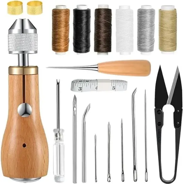 Sewing Awl Kit, Stitching Leather Sewing Thread, Waxed Thread Kit