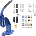 Rivet, Eyelet, Grommet and Snap Button Setting Die Set for Hand Press Machine (Blue Press with Die Set)