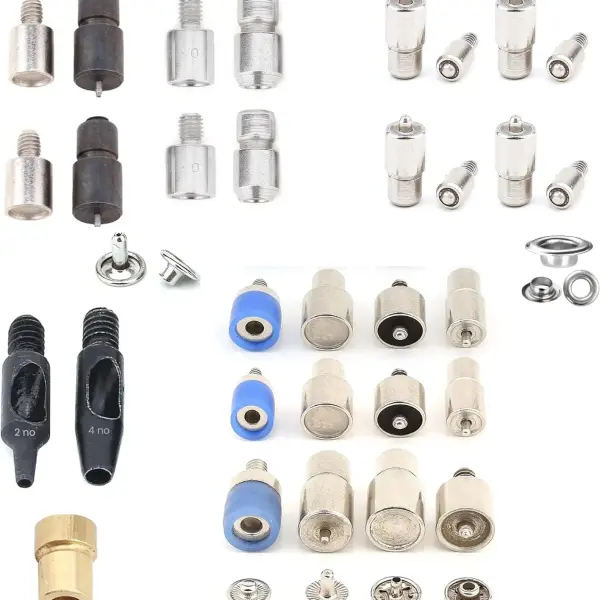 Rivet, Eyelet, Grommet and Snap Button Setting Die Set for Hand Press Machine (Blue Press with Die Set)