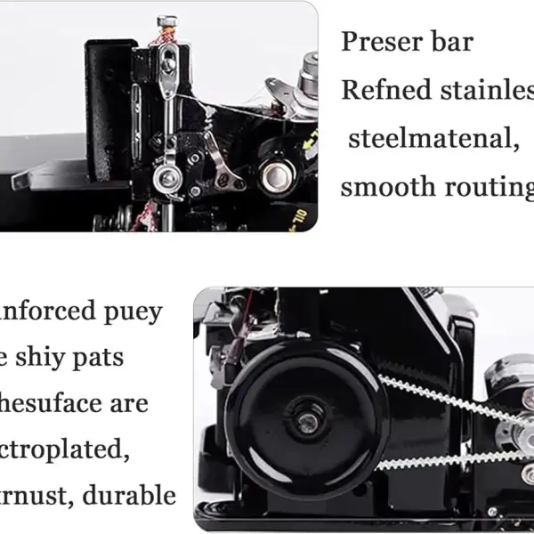 Heavy-Duty Industrial Overlock Sewing Machine, 3000 Stitches/Min, High-Speed Professional Serger for Durable Seam Finishing and Precision Stitching