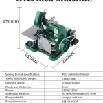 Heavy-Duty Industrial Overlock Sewing Machine, 3000 Stitches/Min, High-Speed Professional Serger for Durable Seam Finishing and Precision Stitching