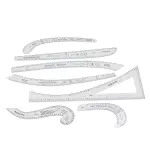 VBESTLIFE Fashion Pattern Design Ruler Set High Accuracy Sewing Tools, 7 Pcs Sewing Ruler Tailor Set for Drawing Curves and Lines