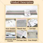 QuinteZhenTially Adults/Kids Knitting Machine,Silver Reed Plastic Domestic Knitting Machine,Household Sewing Accessories Tool Set,Easy Home Crafting,for Embroidered Sweaters,Shawls,Cushions