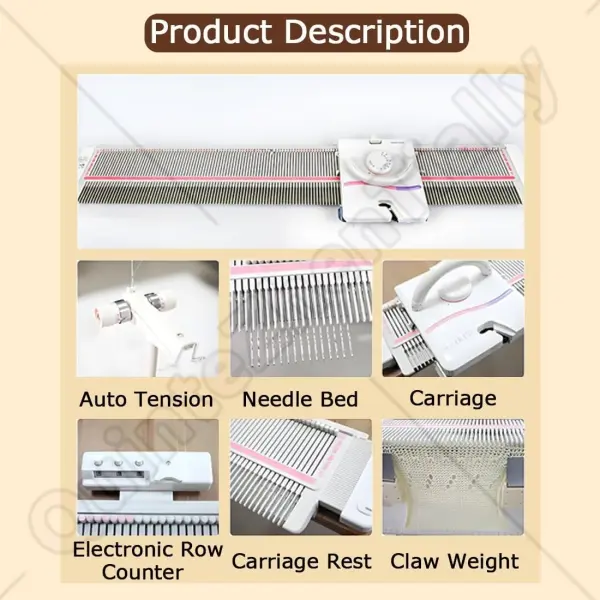 QuinteZhenTially Adults/Kids Knitting Machine,Silver Reed Plastic Domestic Knitting Machine,Household Sewing Accessories Tool Set,Easy Home Crafting,for Embroidered Sweaters,Shawls,Cushions