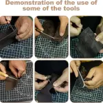 EDIETH Professional Leather Craft Tools Kit Leather Working & Tooling Set with High-Carbon Steel Stamping, Punching, Sewing, Engraving Tools, Custom Cutting Mats for Leathercraft Projects