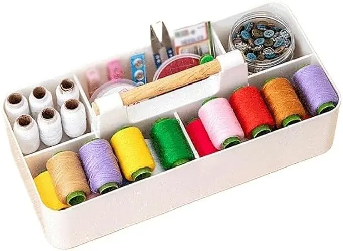 MVNOIRE Plastic Hand Sewing Thread Patching Tool Carrying Case Portable Needle Storage Box Household