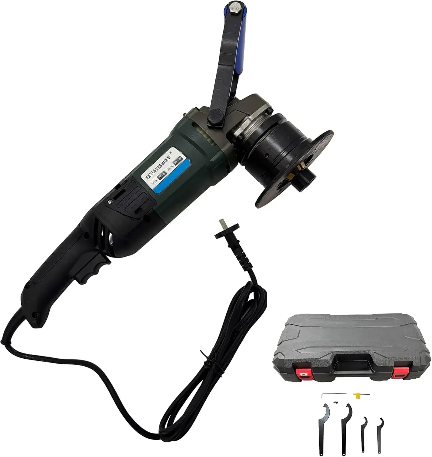 INTSUPERMAI Electric Handheld Curved Beveling Machine 0°-45° Beveling Machine Adjustable Curved Edge Chamfer Tool 0.04"-0.4" Bevel Width for Carbon Steel, Aluminum Alloy, Composite Plate 1800W, 220V