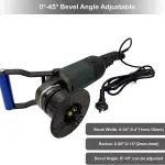 INTSUPERMAI Electric Handheld Curved Beveling Machine 0°-45° Beveling Machine Adjustable Curved Edge Chamfer Tool 0.04"-0.4" Bevel Width for Carbon Steel, Aluminum Alloy, Composite Plate 1800W, 220V