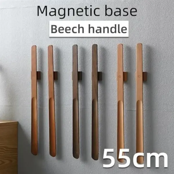Extra Long 55CM Magnetic Wooden Shoehorn - Easy Shoe Access for Men & Women - Durable & Comfortable Shoe Spoon - Perfect for Effortless Wear & Everyday Use
