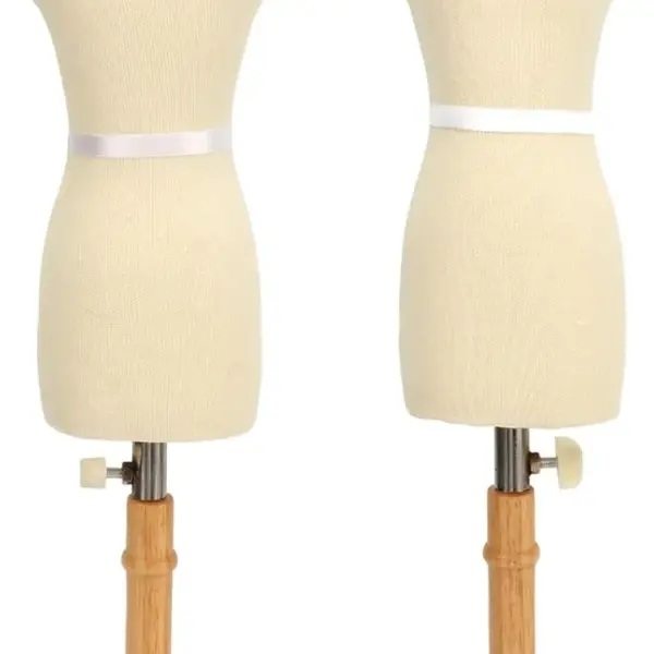 Premium Female Dress Form, Professional Tailoring Tool, Adjustable Height, Beechwood and Canvas Material, Stable Wooden Frame, Easy Sewing and (Red)