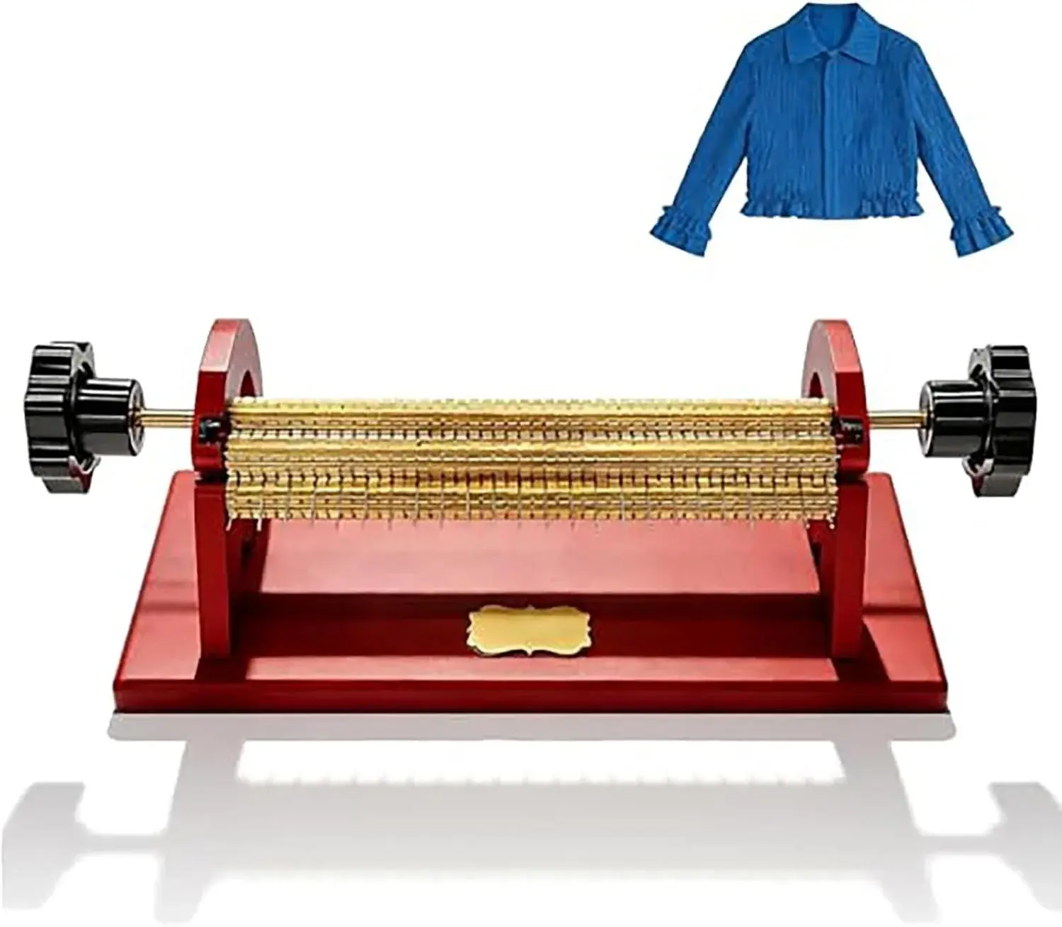 Adjustable Smocking Pleater Machine, 47 Needle Positions, 24 Row Craft Pleats,Professional Sewing Tool,Needle Spacing 0.5cm, Even Fabric Folds, for Costume and Craft Sewing Projects(Red)