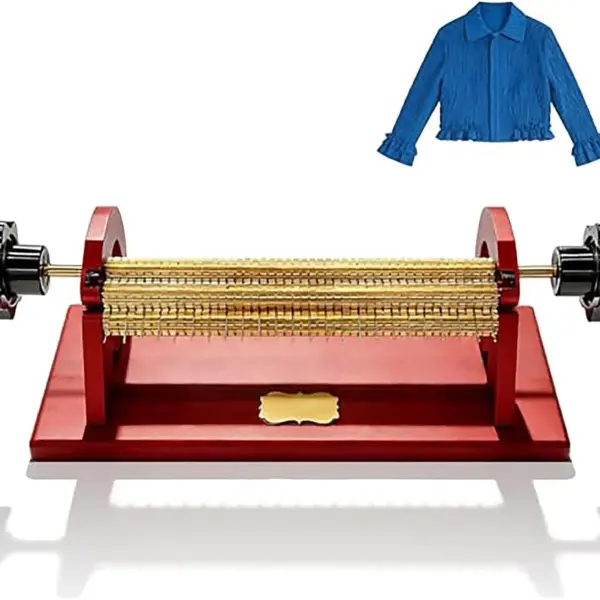 Adjustable Smocking Pleater Machine, 47 Needle Positions, 24 Row Craft Pleats,Professional Sewing Tool,Needle Spacing 0.5cm, Even Fabric Folds, for Costume and Craft Sewing Projects(Red)