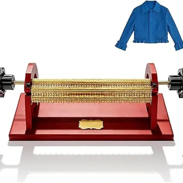 Adjustable Smocking Pleater Machine, 47 Needle Positions, 24 Row Craft Pleats,Professional Sewing Tool,Needle Spacing 0.5cm, Even Fabric Folds, for Costume and Craft Sewing Projects(Red)