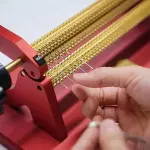 Adjustable Smocking Pleater Machine, 47 Needle Positions, 24 Row Craft Pleats,Professional Sewing Tool,Needle Spacing 0.5cm, Even Fabric Folds, for Costume and Craft Sewing Projects(Red)