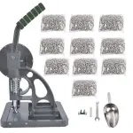 Semi-Automatic Grommet Machine, Heavy Duty Eyelet Grommet Machine Eyelet Feeding Punch Press Tool Kit with 10000pcs 3/8"(10MM) Grommets