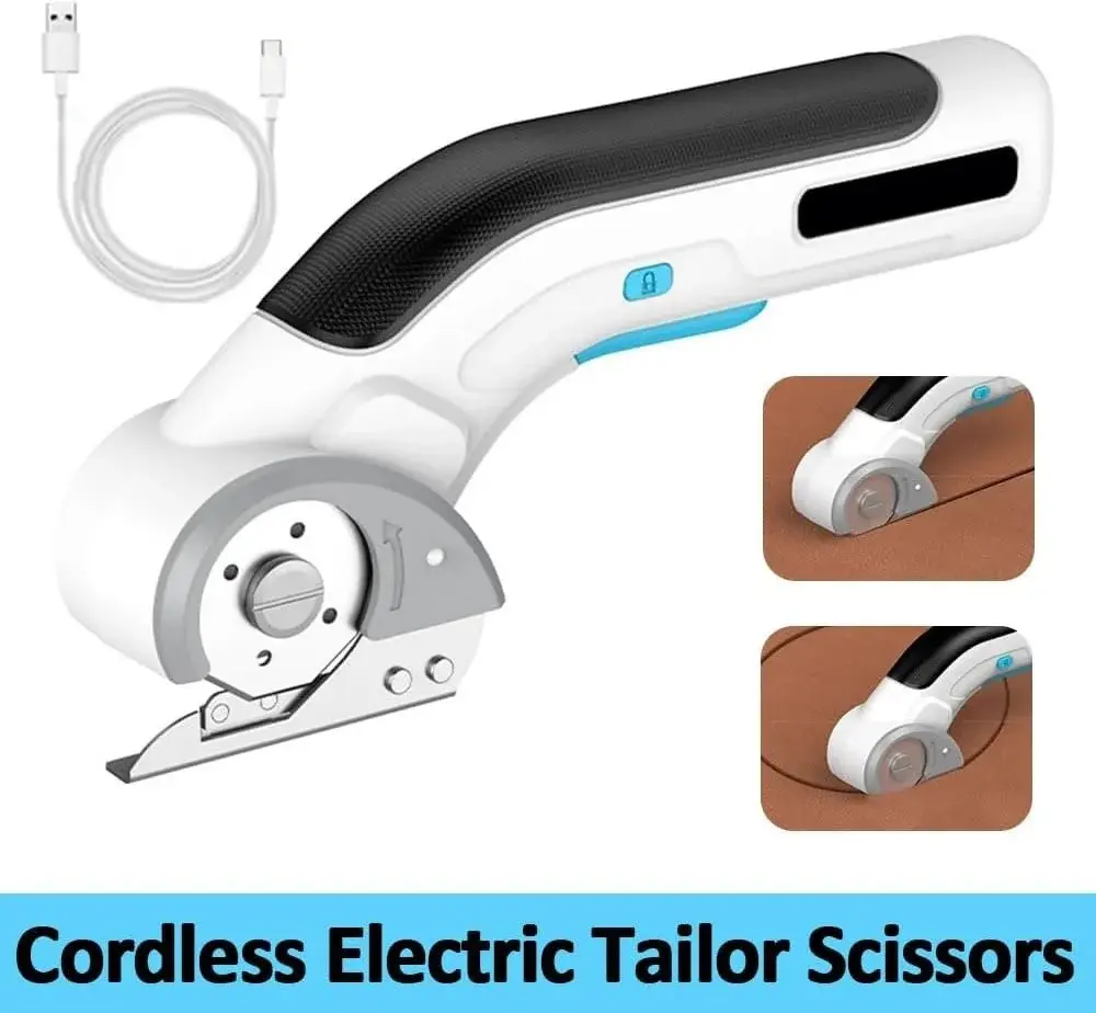 Electric Tailor Scissors Cutting Fabric Leather Portable Tailoring Knife Scissors Lithium Battery