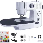 Portable Sewing Machine for Beginners with Full Metal Core,Professional | 42PCS Sewing Kit,Extension Table,39 Stitches,5 Speeds, 6 Layer Fabric,Double Needle, Foot Pedal, Dual Power, Mini Electric