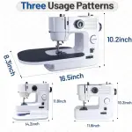 Portable Sewing Machine for Beginners with Full Metal Core,Professional | 42PCS Sewing Kit,Extension Table,39 Stitches,5 Speeds, 6 Layer Fabric,Double Needle, Foot Pedal, Dual Power, Mini Electric