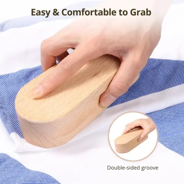 Seam Pressing Wood Clappers, Set of 2 with Dual Grooves and Hand-Fit Grip, Ideal for Sewing, Tailoring, and Quilting Projects