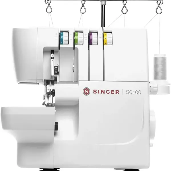 SINGER® S0100 Metal Frame Serger with Accessory Kit | Overlock Machine with 6 Built-in Stitches, 2-3-4 Thread Capability, Adjustable Tension & Stitch Length | 1300 Stiches/Min & Differential Feed