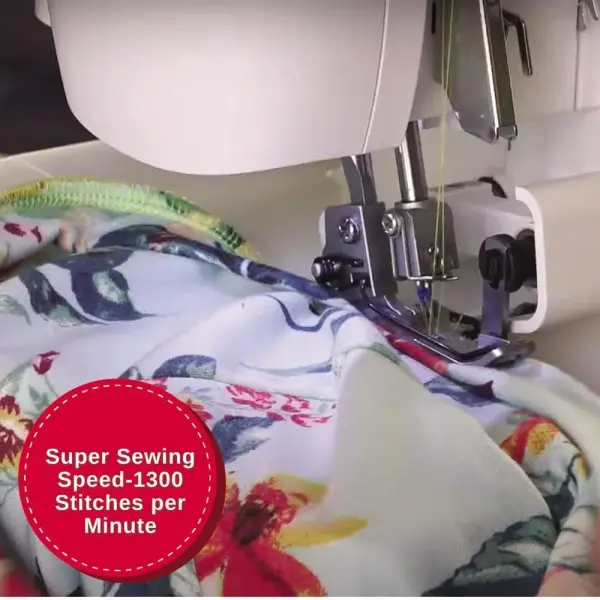 SINGER® S0100 Metal Frame Serger with Accessory Kit | Overlock Machine with 6 Built-in Stitches, 2-3-4 Thread Capability, Adjustable Tension & Stitch Length | 1300 Stiches/Min & Differential Feed