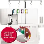 SINGER® S0100 Metal Frame Serger with Accessory Kit | Overlock Machine with 6 Built-in Stitches, 2-3-4 Thread Capability, Adjustable Tension & Stitch Length | 1300 Stiches/Min & Differential Feed