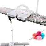 Oiyekntd Knitting Machine with Accessories, Medium Gauge 6.5mm Plastic Household Knitting Machine with Accessories Household Sewing Tool Set for Sock, Hat, Scarf, and Sweater Knitting