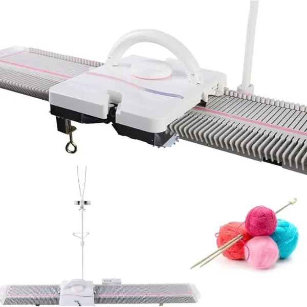 Oiyekntd Knitting Machine with Accessories, Medium Gauge 6.5mm Plastic Household Knitting Machine with Accessories Household Sewing Tool Set for Sock, Hat, Scarf, and Sweater Knitting