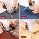Fabric Scissors Tailor Sewing Shears - 9 Inch Heady Duty Scissors for Fabric Cutting Professional Ultra Sharp Cloth Tailor Scissors Multipurpose Utility Dressmaker Leather Titanium Scissors (9Inch)