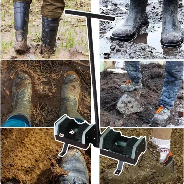 Heavy Duty Boot Brush Scraper - Outdoor Shoe Cleaner for Construction Sites, Gardens, Farms & Trails - Durable Scrubbing Brush for Effective Dirt Removal