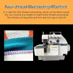 Industrial Overlock Sewing Machine, 550W Electric Desktop Four Thread Integrated, with Table and Stand for Professional Garment Finishing