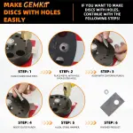 Round Disc Cutter Set 13 Sizes 1/4" to 3-3/8" with Comfortable Yellow Handle Precision Hole Punch for Leather, Fabric, Paper, Crafting - Durable Stainless Steel Blades DIY Sewing Tools HH-CS02