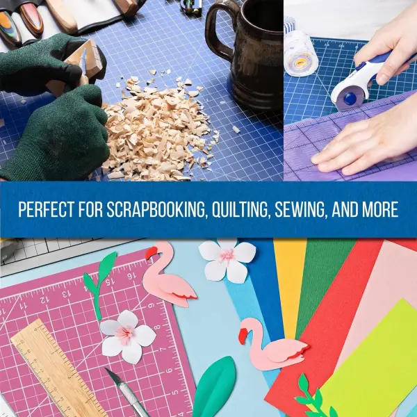 U.S. Art Supply 36" x 48" Self-Healing Cutting Mat 5-Ply - Double-Sided Pink/Blue Craft Mat, Non-Slip Cutting Mats for Crafts, Sewing, Quilting, Scrapbooking