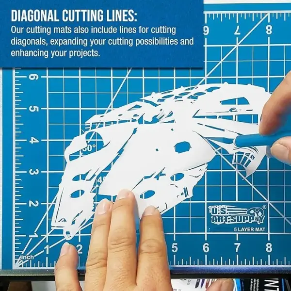 U.S. Art Supply 36" x 48" Self-Healing Cutting Mat 5-Ply - Double-Sided Pink/Blue Craft Mat, Non-Slip Cutting Mats for Crafts, Sewing, Quilting, Scrapbooking