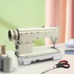 DDL-6150 Head High Speed Straight Stitch Sewing Machine, Industrial Leather Sewing Machine Heavy Duty Leather Fabrics Sewing Fuel Powered, Not Include Motor (DDL-6150-H)