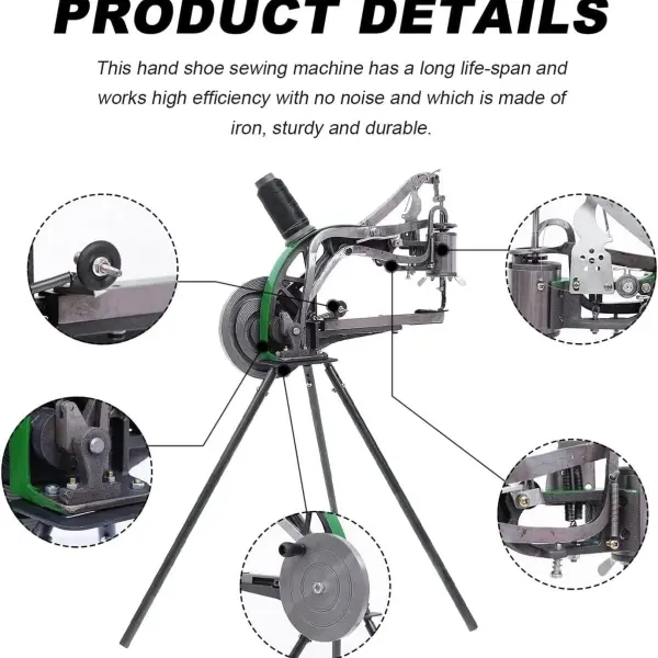 DIY Shoe Repair Machine Manual Shoe Mending Sewing Machine Cobbler Shoe Repair Machine Cotton Nylon Line Sewing Machine, Leather Tools Kit