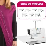 Bernette B62 Airlock Coverstitch Machine Bundle | Air Threader, 7-piece coverstitch foot kit, LED Light, Extension Table | Heavy Duty, Beginner to Professional, Advanced Sewing & Decorative Stitching