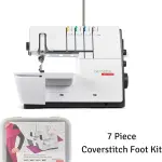 Bernette B62 Airlock Coverstitch Machine Bundle | Air Threader, 7-piece coverstitch foot kit, LED Light, Extension Table | Heavy Duty, Beginner to Professional, Advanced Sewing & Decorative Stitching