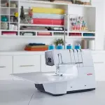 Bernette B62 Airlock Coverstitch Machine Bundle | Air Threader, 7-piece coverstitch foot kit, LED Light, Extension Table | Heavy Duty, Beginner to Professional, Advanced Sewing & Decorative Stitching