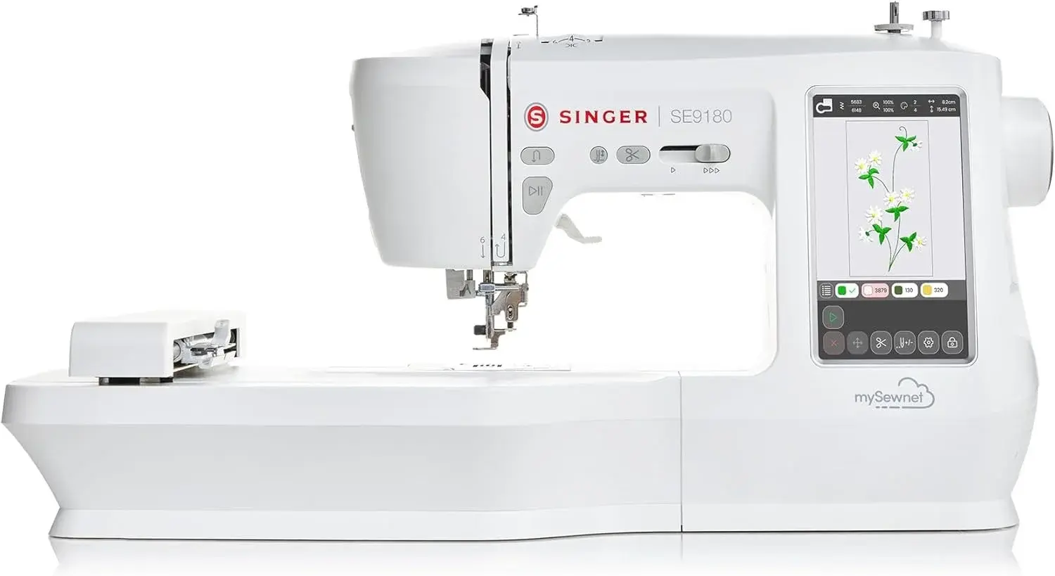 SINGER SE9180 Sewing & Embroidery Machine | 250 Built-in Stitches, 150 Embroidery Designs, 10 Fonts, 1-Step Buttonhole, 7" Touchscreen, Automatic Needle Threader & WiFi Connectivity