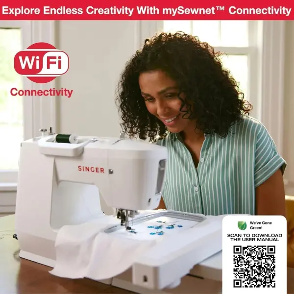 SINGER SE9180 Sewing & Embroidery Machine | 250 Built-in Stitches, 150 Embroidery Designs, 10 Fonts, 1-Step Buttonhole, 7" Touchscreen, Automatic Needle Threader & WiFi Connectivity