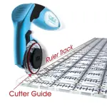 Truecut Quilter’s Ruler & Rotary Cutter Combo– Includes 45mm My Comfort Rotary Cutter, 6.5 x 24.5 Inch Ruler, Ruler Grips, & TrueSharp 2 Rotary Blade Sharpener