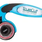 Truecut Quilter’s Ruler & Rotary Cutter Combo– Includes 45mm My Comfort Rotary Cutter, 6.5 x 24.5 Inch Ruler, Ruler Grips, & TrueSharp 2 Rotary Blade Sharpener