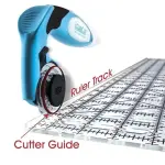Truecut Quilter’s Ruler & Rotary Cutter Combo– Includes 45mm My Comfort Rotary Cutter, 6.5 x 24.5 Inch Ruler, Ruler Grips, & TrueSharp 2 Rotary Blade Sharpener