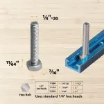 POWERTEC 71158V 48 Inch Double-Cut Profile Universal T-Track with Predrilled Mounting Holes, 2 Pack, T Track for Woodworking Jigs and Fixtures, Drill Press Table, Router Table, Workbench
