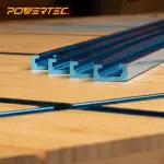 POWERTEC 71158V 48 Inch Double-Cut Profile Universal T-Track with Predrilled Mounting Holes, 2 Pack, T Track for Woodworking Jigs and Fixtures, Drill Press Table, Router Table, Workbench