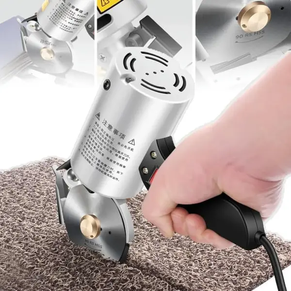 200w Sewing Rotary Cutter - Low Noise + 90mm Rotary Blade, Electric Fabric Cutter, Liftable Protective Device, Cutting Thickness:≥3cm, Multi-Layer Clothing, Textiles, Etc