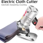 200w Sewing Rotary Cutter - Low Noise + 90mm Rotary Blade, Electric Fabric Cutter, Liftable Protective Device, Cutting Thickness:≥3cm, Multi-Layer Clothing, Textiles, Etc