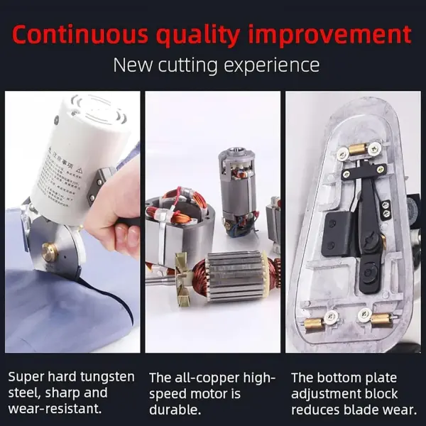 200w Sewing Rotary Cutter - Low Noise + 90mm Rotary Blade, Electric Fabric Cutter, Liftable Protective Device, Cutting Thickness:≥3cm, Multi-Layer Clothing, Textiles, Etc